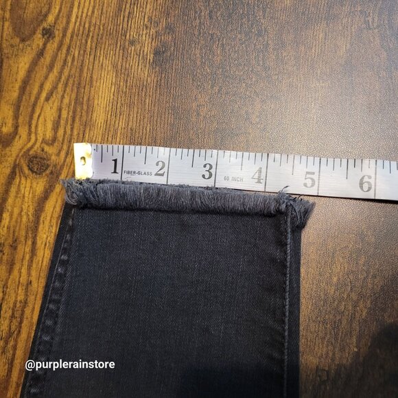 Madewell Jeans 26 Button Fly 10" Hi Rise Skinny Tummy Control Black Wash Denim - Picture 10 of 11